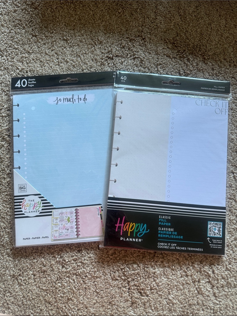 Happy Planner Blue & White Classic Filler To-Do Pages